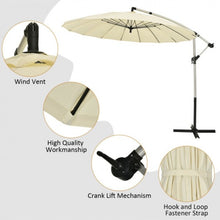 Load image into Gallery viewer, 10 Foot Patio Offset Umbrella Market Hanging Umbrella for Backyard Poolside Lawn Garden-Beige