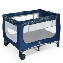 Load image into Gallery viewer, Portable Baby Playpen with Mattress Foldable Design-Blue