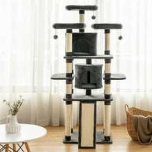 Load image into Gallery viewer, 67" Multi-Level Cat Tree with Cozy Perches Kittens Play House-Dark Gray