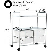 Load image into Gallery viewer, 4 Drawers Shelves Rolling Storage Cart Rack-Clear