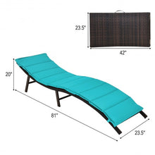 Load image into Gallery viewer, 2Pcs Folding Patio Lounger Chair-Turquoise
