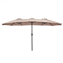 Load image into Gallery viewer, 15' Twin Patio Umbrella Double-Sided Outdoor Market Umbrella without Base-Beige