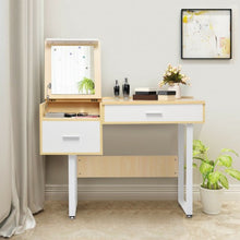 Load image into Gallery viewer, Square Mirror Makeup Dressing Table with Flip Top