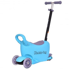 Load image into Gallery viewer, 3 in 1 Storage Kids Kick Wheel Scooter w/ Adjust Handle Bar-Blue