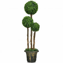 Load image into Gallery viewer, 4' Artificial UV Resistant Topiary Triple Ball Tree Plant