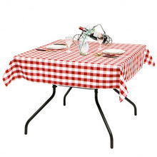 Load image into Gallery viewer, 10 Pcs 52" x 52" Square Polyester Plaid Dinner Tablecloth-Red