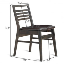 Load image into Gallery viewer, Set of 2 Armless PU Leather Dining Side Chairs-Brown