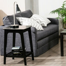 Load image into Gallery viewer, Set of 2 Side End Tables with Lower Storage Shelf-Black