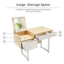 Load image into Gallery viewer, Makeup Table Writing Desk with Flip Top Mirror