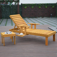 Load image into Gallery viewer, Patio Side Deck Wood Chaise Sun Lounger