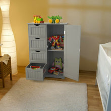 Load image into Gallery viewer, Standing Indoor Wooden Cabinet with 4 Drawers-Gray