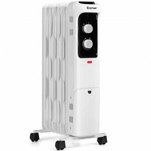 Load image into Gallery viewer, 1500W Oil Filled Portable Radiator Space Heater with Adjustable Thermostat-White