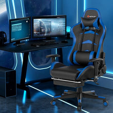 Load image into Gallery viewer, Massage Gaming Chair with Footrest-Blue
