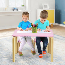 Load image into Gallery viewer, 3 Piece Kids Wooden Activity Table and 2 Chairs Set-Pink