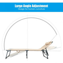 Load image into Gallery viewer, Folding Chaise Lounge Chair Bed Adjustable Outdoor Patio Beach-Beige
