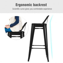 Load image into Gallery viewer, 30" Set of 4 Metal Height Barstools with Low Back-Black