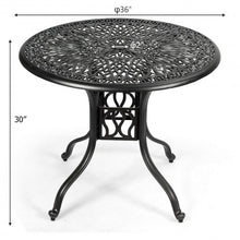 Load image into Gallery viewer, 36" Cast Aluminum Round Patio Dining Table with Umbrella Hole