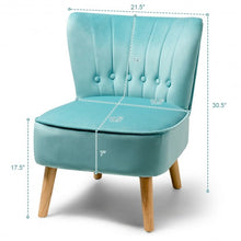 Load image into Gallery viewer, Armless Accent Chair Tufted Velvet Leisure Chair-Green