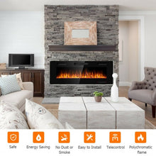 Load image into Gallery viewer, 50" Electric Fireplace Recessed Ultra Thin Wall Mounted Heater