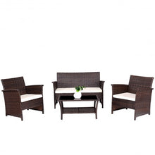 Load image into Gallery viewer, 4 Pcs Outdoor Patio Rattan Furniture Wicker Sofa Set