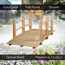 Load image into Gallery viewer, 5' Wooden Garden Bridge Arc Stained Finish Footbridge Decorative