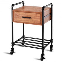 Load image into Gallery viewer, 2-Tier End Coffee Living Room Table with Drawer & Wheels