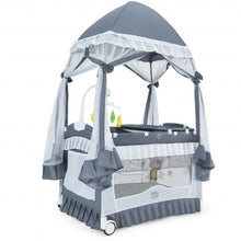 Load image into Gallery viewer, Portable Baby Playpen Crib Cradle with Carring Bag-Gray