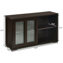 Load image into Gallery viewer, Sideboard Buffet Cupboard Storage Cabinet with Sliding Door-Brown