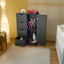 Load image into Gallery viewer, Standing Indoor Wooden Cabinet with 4 Drawers-Black