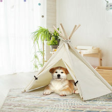 Load image into Gallery viewer, Indoor Pet Teepee Dog Puppy Cat Bed Portable Pet Canvas Tent and House