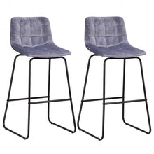 Load image into Gallery viewer, Set of 2 Velvet Bar Stools Pub Kitchen Chairs