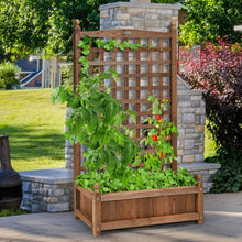Load image into Gallery viewer, Solid Wood Planter Box with Trellis Weather-resistant Outdoor