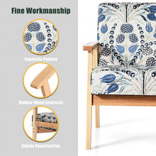 Load image into Gallery viewer, Modern Accent Armchair Fabric Lounge Chair with Rubber Wood Leg-Blue