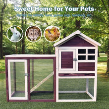 Load image into Gallery viewer, Outdoor Wooden Rabbit hutch-White