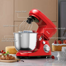 Load image into Gallery viewer, 5.3 Qt Stand Kitchen Food Mixer 6 Speed with Dough Hook Beater-Red