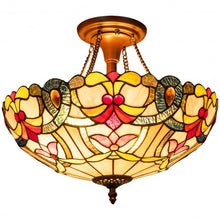 Load image into Gallery viewer, Tiffany-Style 2-Light Ceiling Lamp with 16" Shade