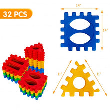 Load image into Gallery viewer, 32 Pieces Big Waffle Block Set Kids Educational Stacking Building Toy