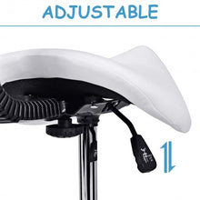 Load image into Gallery viewer, Adjustable Saddle Salon Rolling Massage Chair with White Backrest