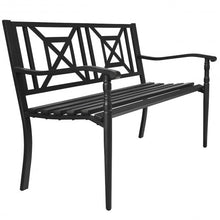 Load image into Gallery viewer, Patio Garden Bench Steel Frame Park Yard Outdoor Furniture