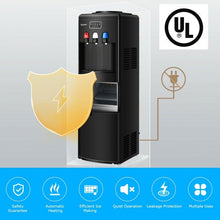 Load image into Gallery viewer, Top Loading Water Dispenser with Built-In Ice Maker Machine-Black