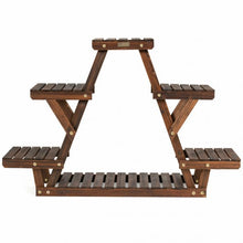 Load image into Gallery viewer, Wood Plant Stand Triangular Shelf 6 Pots Flower Shelf