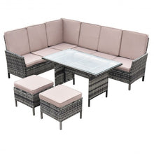 Load image into Gallery viewer, 5 pcs Patio Wicker Rattan Furniture Set w/Brown Cushion