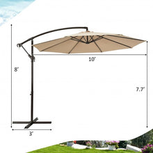 Load image into Gallery viewer, 10 Ft Patio Offset Hanging Umbrella with Easy Tilt Adjustment-Beige