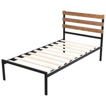 Load image into Gallery viewer, Metal Bed Frame Foundation with Headboard-Twin Size