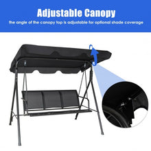 Load image into Gallery viewer, 3 Person Patio Swing with Polyester Angle Adjustable Canopy