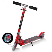 Load image into Gallery viewer, Folding Aluminum Kids Kick Scooter with LED Lights-Red