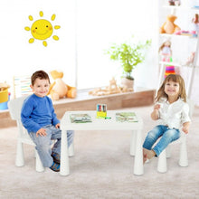 Load image into Gallery viewer, 3-Piece Toddler Multi Activity Play Dining Study Kids Table and Chair Set-White