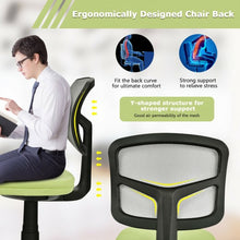 Load image into Gallery viewer, Armless Computer Chair w/ Height Adjustment & Breathable Mesh for Home Office-GN