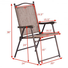 Load image into Gallery viewer, Set of 2 Patio Folding Sling Back Camping Deck Chairs-Coffee