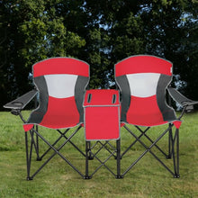 Load image into Gallery viewer, Portable Folding Camping Canopy Chairs w/ Cup Holder-Red